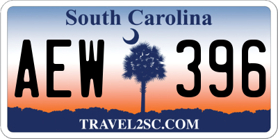 SC license plate AEW396