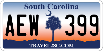 SC license plate AEW399