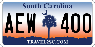 SC license plate AEW400