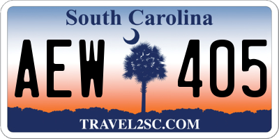 SC license plate AEW405