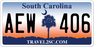 SC license plate AEW406
