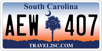 SC license plate AEW407