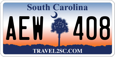 SC license plate AEW408
