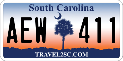 SC license plate AEW411
