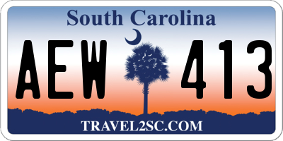 SC license plate AEW413