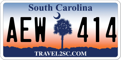 SC license plate AEW414