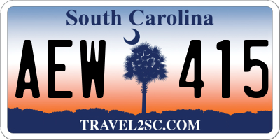SC license plate AEW415