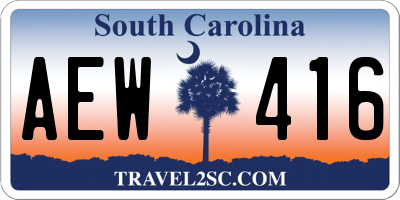 SC license plate AEW416
