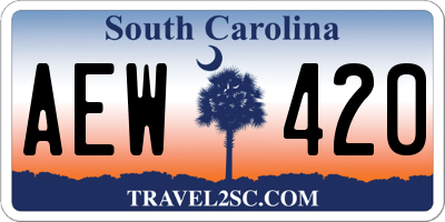 SC license plate AEW420