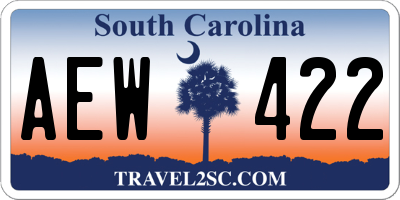 SC license plate AEW422