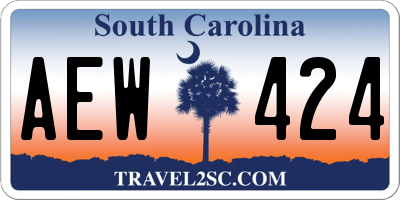 SC license plate AEW424