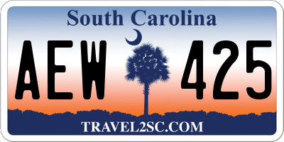 SC license plate AEW425