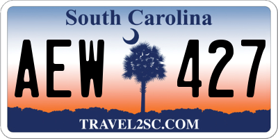 SC license plate AEW427