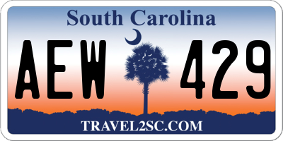 SC license plate AEW429