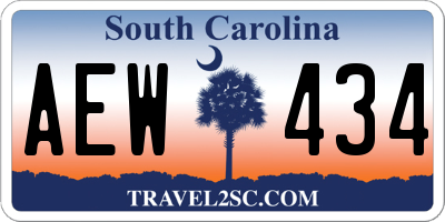 SC license plate AEW434