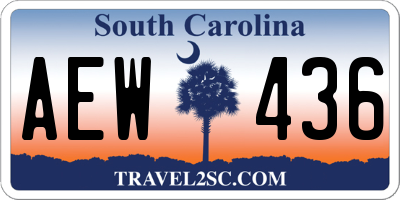 SC license plate AEW436