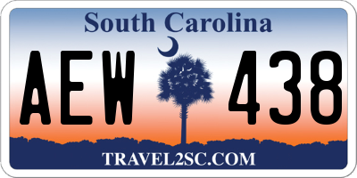 SC license plate AEW438