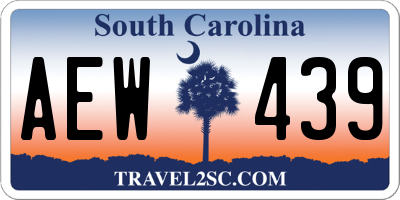 SC license plate AEW439