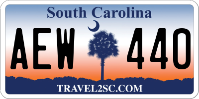 SC license plate AEW440