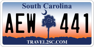 SC license plate AEW441
