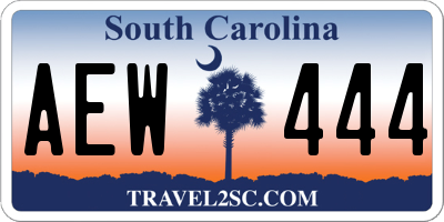 SC license plate AEW444