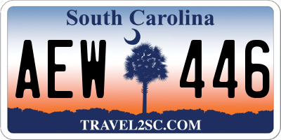 SC license plate AEW446
