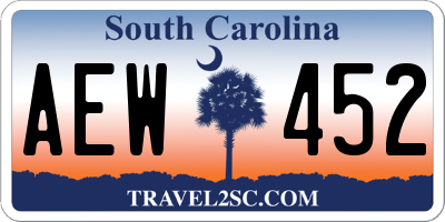SC license plate AEW452