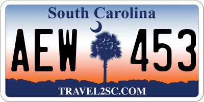 SC license plate AEW453