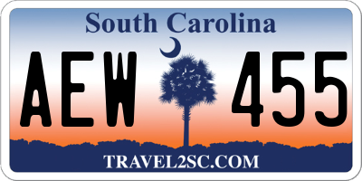 SC license plate AEW455