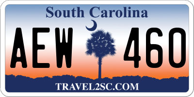 SC license plate AEW460