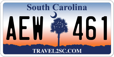 SC license plate AEW461