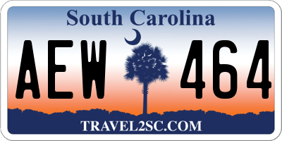 SC license plate AEW464