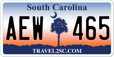 SC license plate AEW465