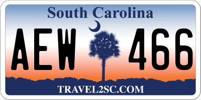 SC license plate AEW466