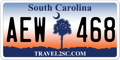 SC license plate AEW468