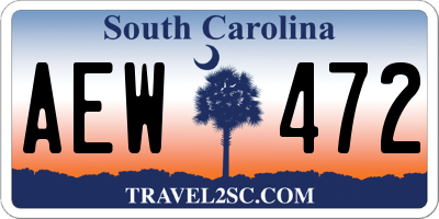 SC license plate AEW472