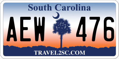 SC license plate AEW476