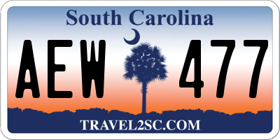 SC license plate AEW477