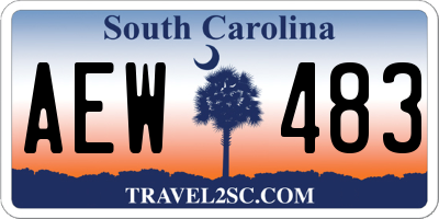 SC license plate AEW483