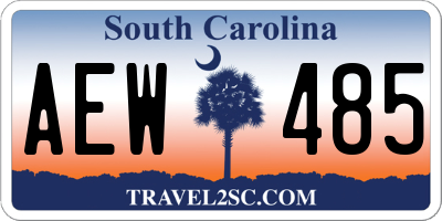 SC license plate AEW485