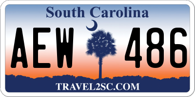 SC license plate AEW486