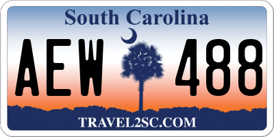 SC license plate AEW488