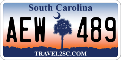 SC license plate AEW489