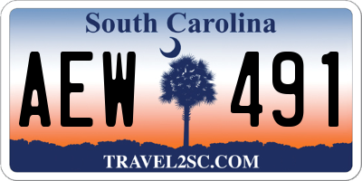 SC license plate AEW491