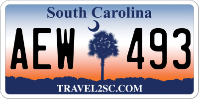SC license plate AEW493