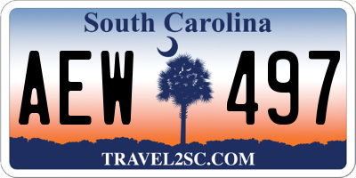 SC license plate AEW497