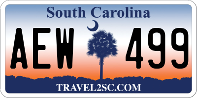 SC license plate AEW499