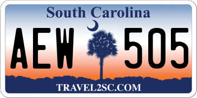 SC license plate AEW505