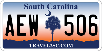 SC license plate AEW506