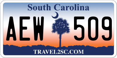 SC license plate AEW509
